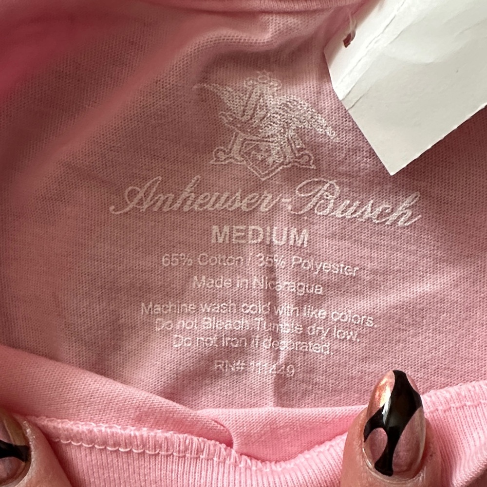 Pink Naturdays Cropped Graphic Tee - M - Picture 3 of 5
